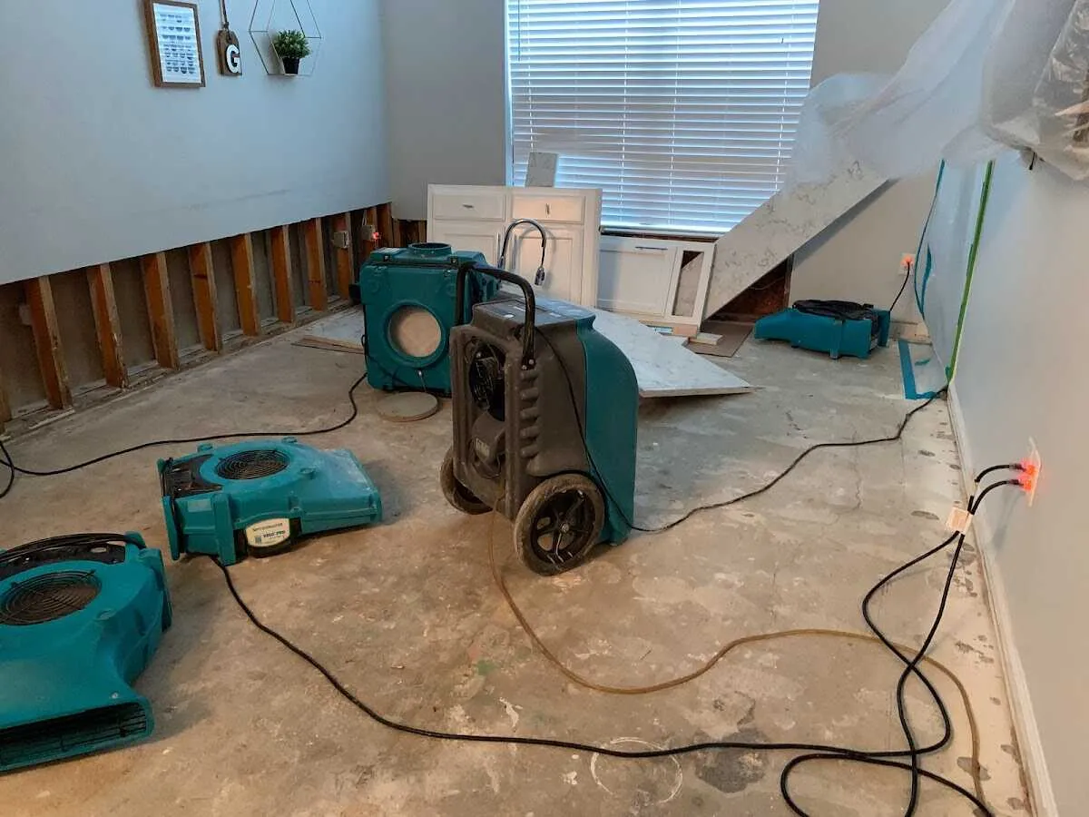 Dehumidifier in flood-cut room for Water Extraction & Removal in Hawaiian Paradise Park